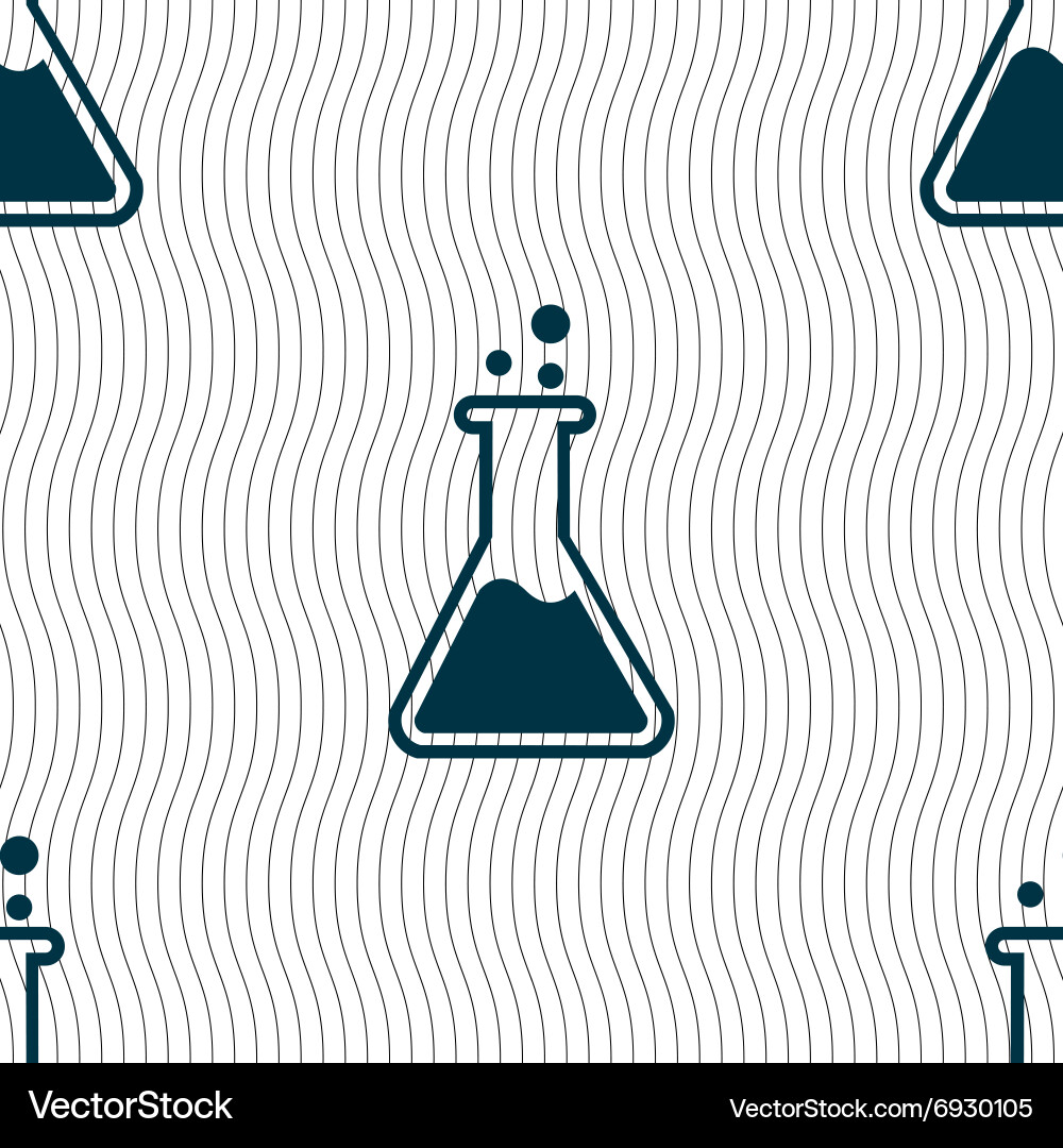 Flask icon sign seamless pattern with geometric vector image