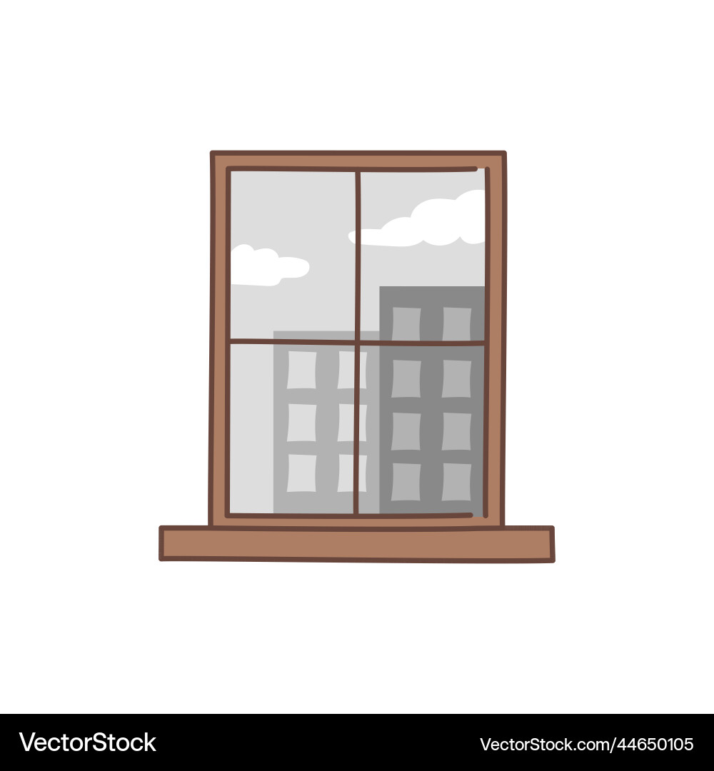 Gloomy weather outside the window color line icon vector image