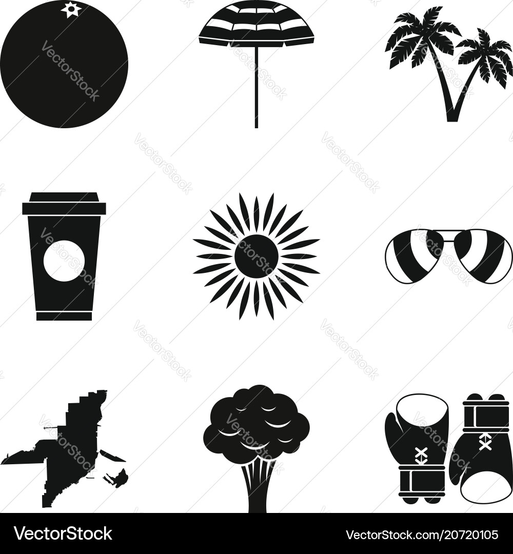 Improved health icons set simple style Improved health icons set simple style Vector Image