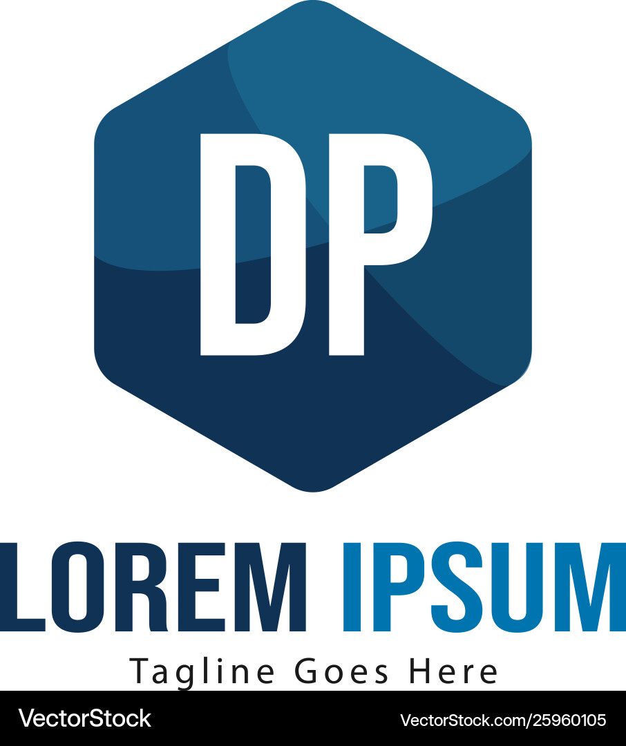 Initial dp logo template with modern frame Initial dp logo template with modern frame vector image