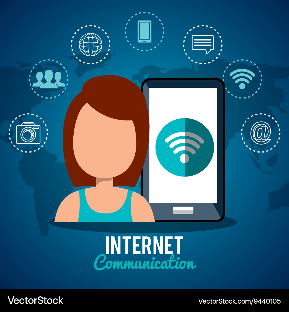 Internet communication design vector image