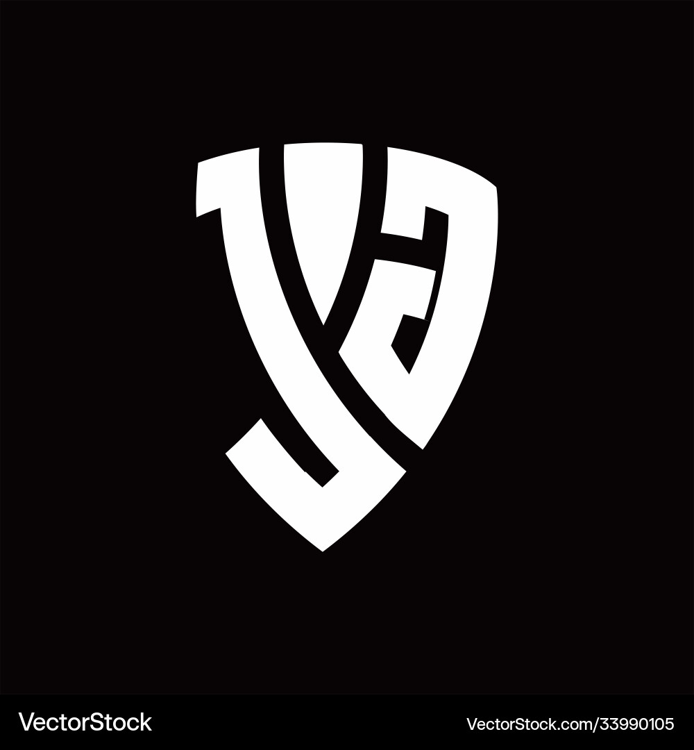 Jg logo monogram with shield elements shape Vector Image