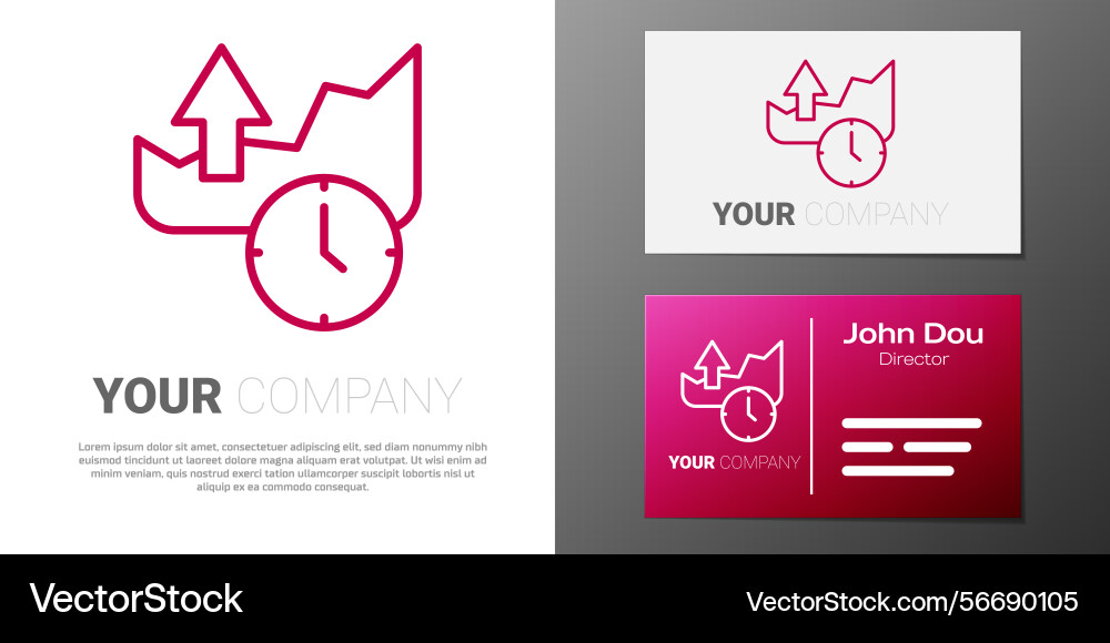 Logotype line stocks market growth graphs Vector Image