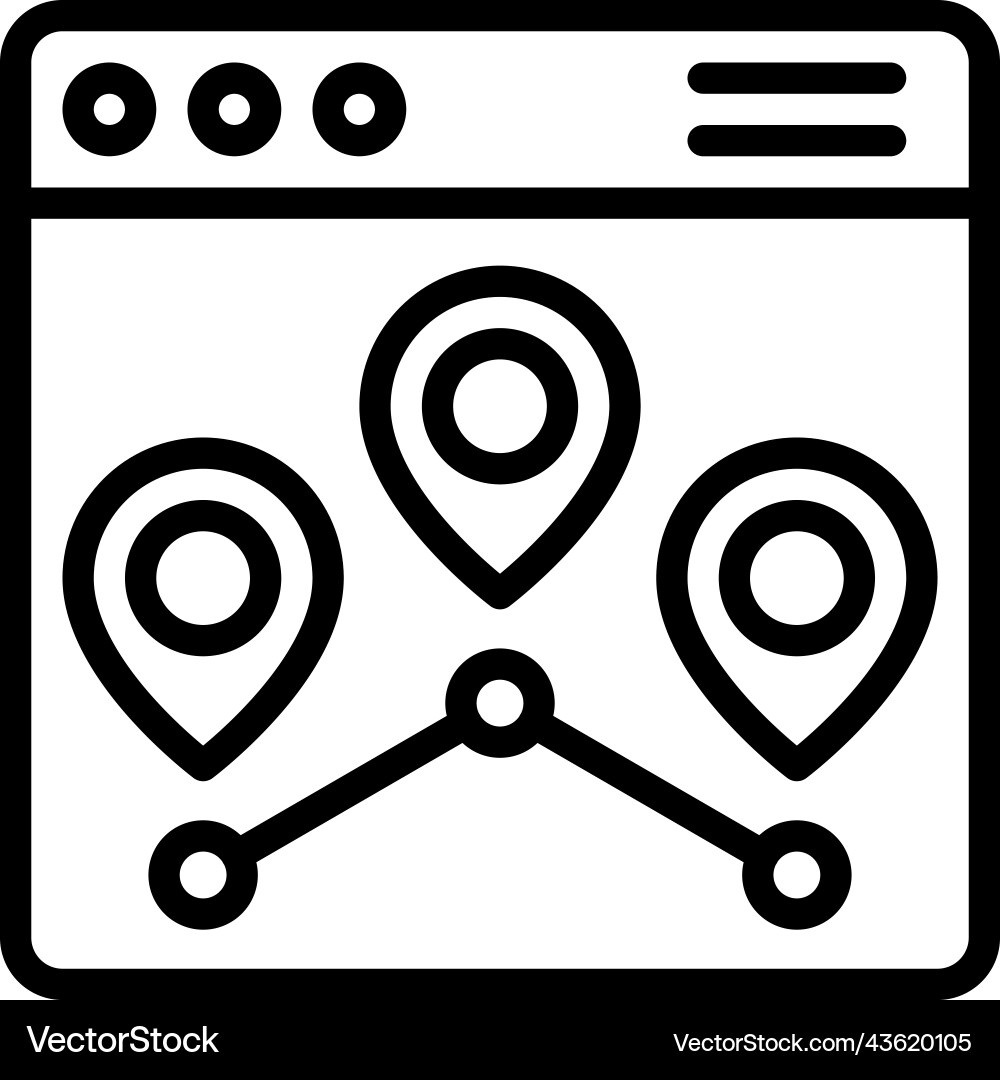 Map pins icon location and navigation vector image