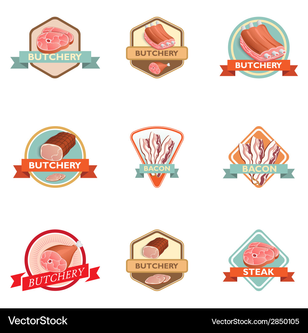 Meat label retro vector image