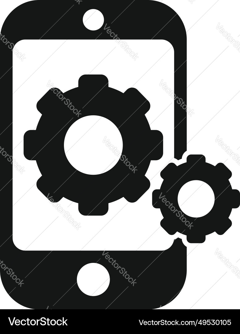 Mobile phone interface icon simple api Mobile phone interface icon simple api vector image