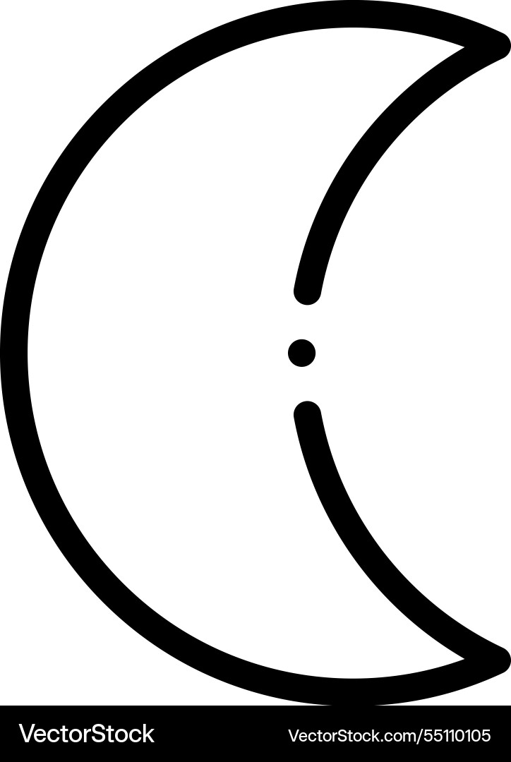 Moon icon thin linear style design isolated Moon icon thin linear style design isolated vector image