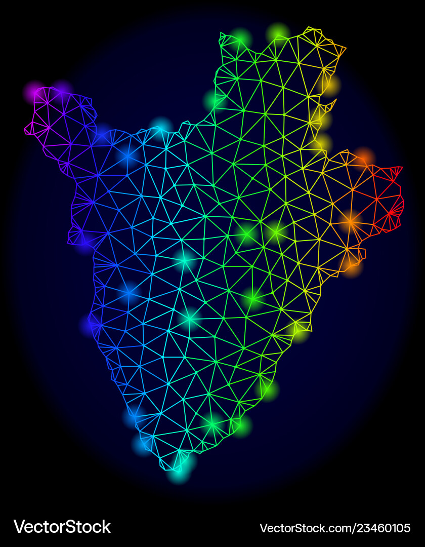Polygonal wire frame spectrum mesh map Vector Image