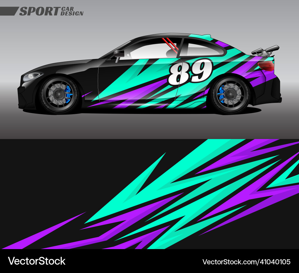 Racing Car Wrap - Dynamic Lines Vector Image