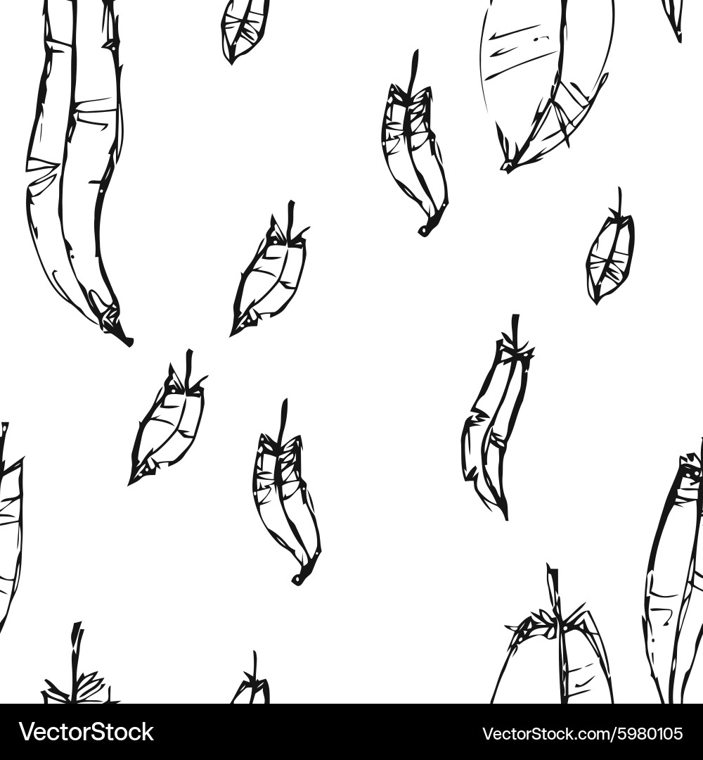 Seamless pattern with feathers vector image