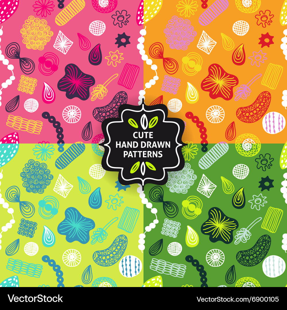 Seamless simple pattern set vector image