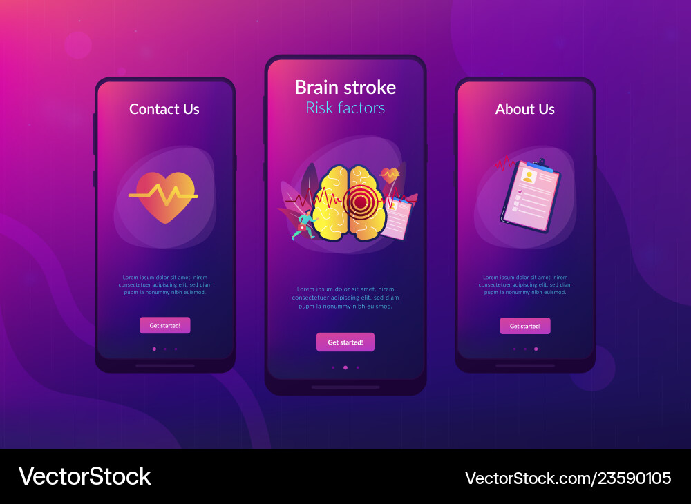 Stroke app interface template Stroke app interface template vector image