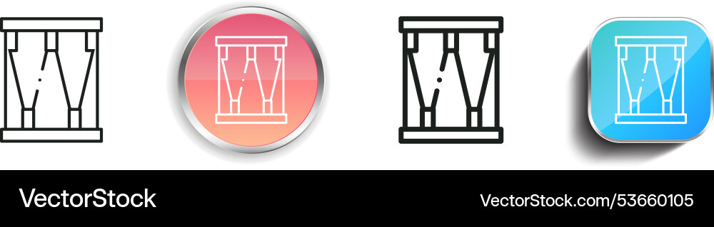 Trommel-Icon dünne lineare regelmäßige und Schaltfläche Stil Trommel-Icon dünne lineare regelmäßige und Schaltfläche Stil vektorbild