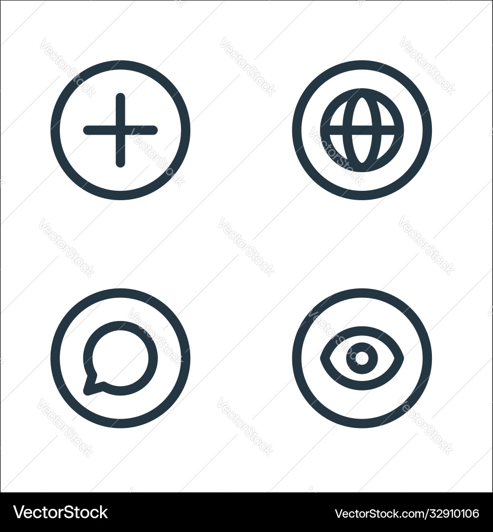Basic ui line icons linear set quality Vector Image