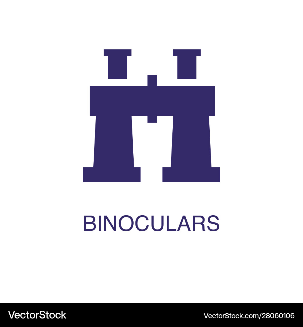 Binoculars element in flat simple style on white vector image