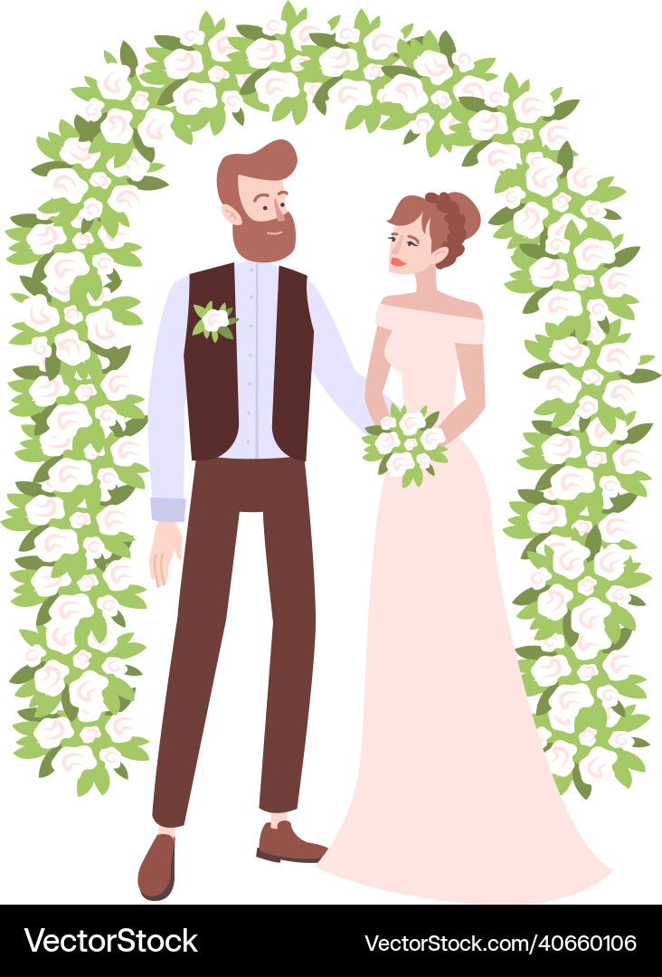 Bride groom arch composition Bride groom arch composition vector image