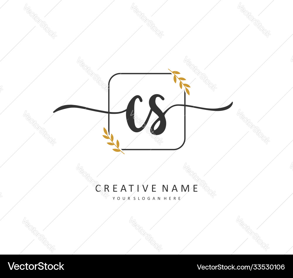 C s cs initial letter handwriting and signature C s cs initial letter handwriting and signature Vector Image