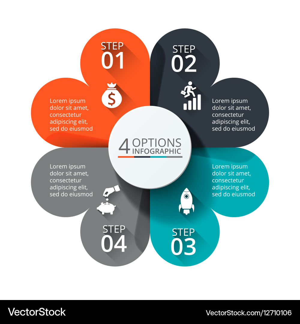 Circular Data Elements for Infographics Vector Image