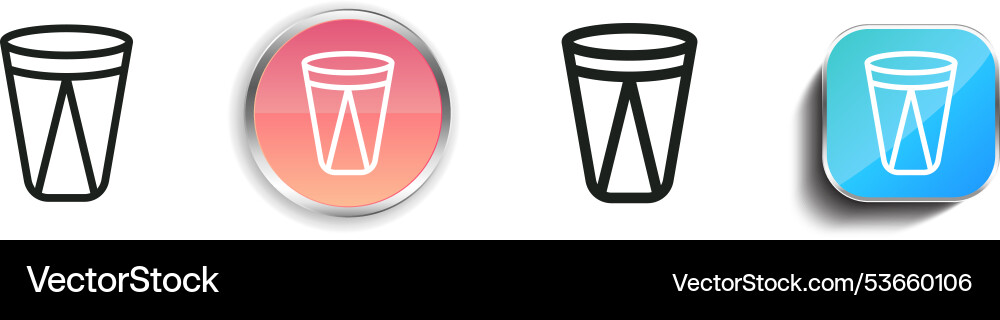 Drum icon thin linear regular and button style vector image