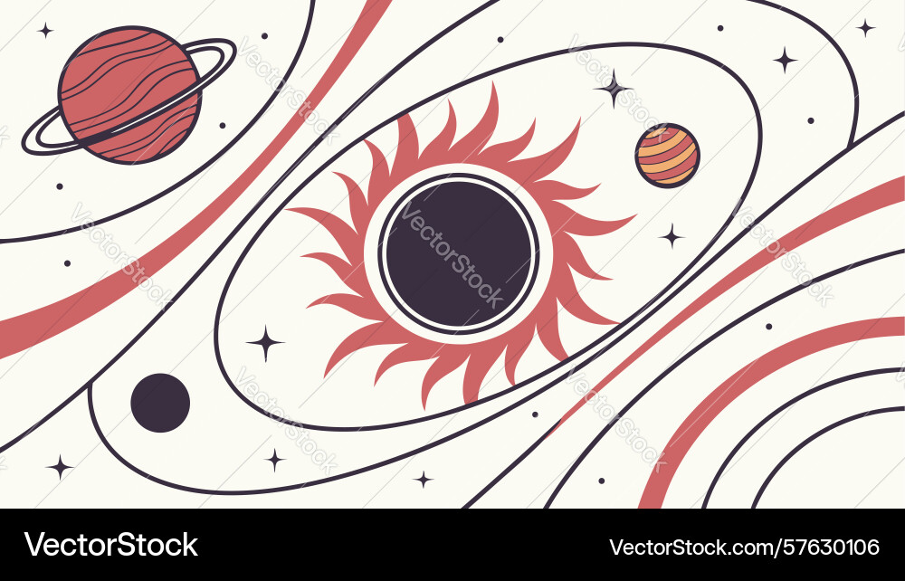 Dynamic solar system with orbiting elements Vector Image