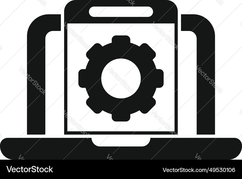 Gear support hosting icon simple tech team Gear support hosting icon simple tech team vector image