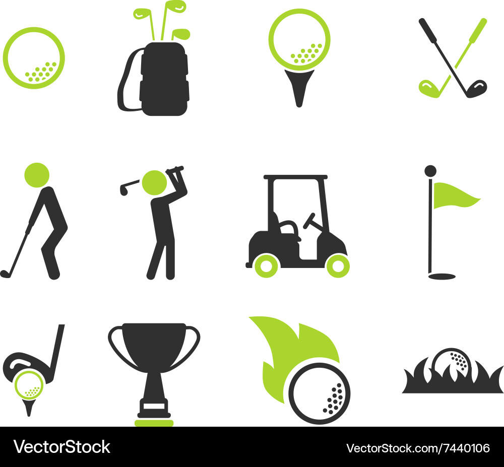 Golf Icon Set - Sport Symbole Vektorbild