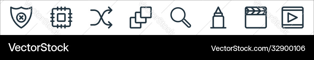 Graphic design line icons linear set quality Graphic design line icons linear set quality vector image