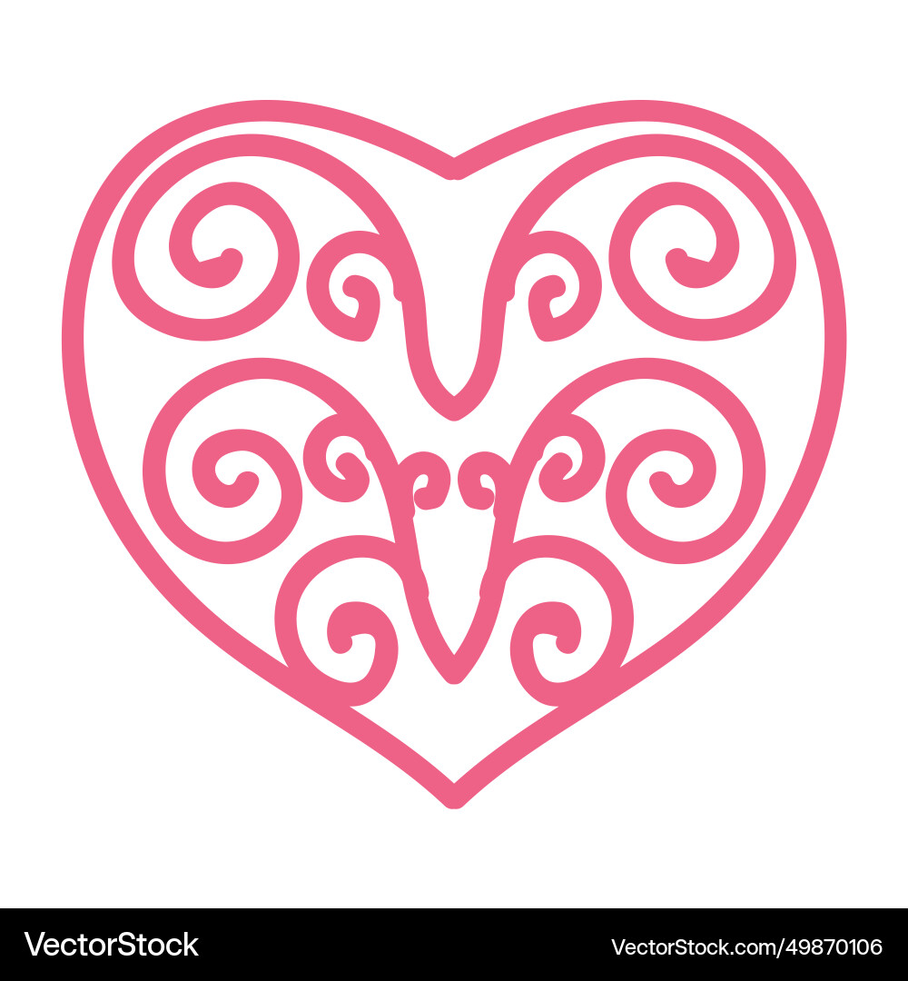 Heart with an openwork pattern open Heart with an openwork pattern open Vector Image