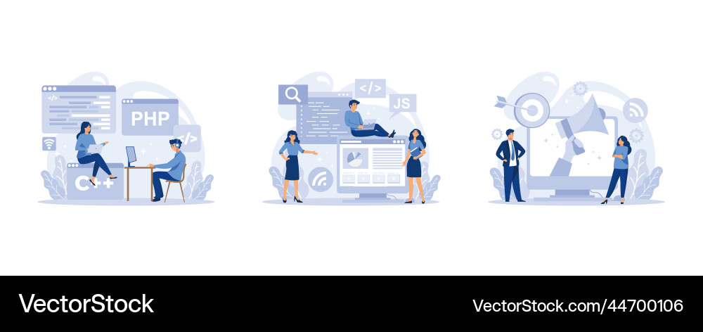 It profession set programmer write software Vector Image
