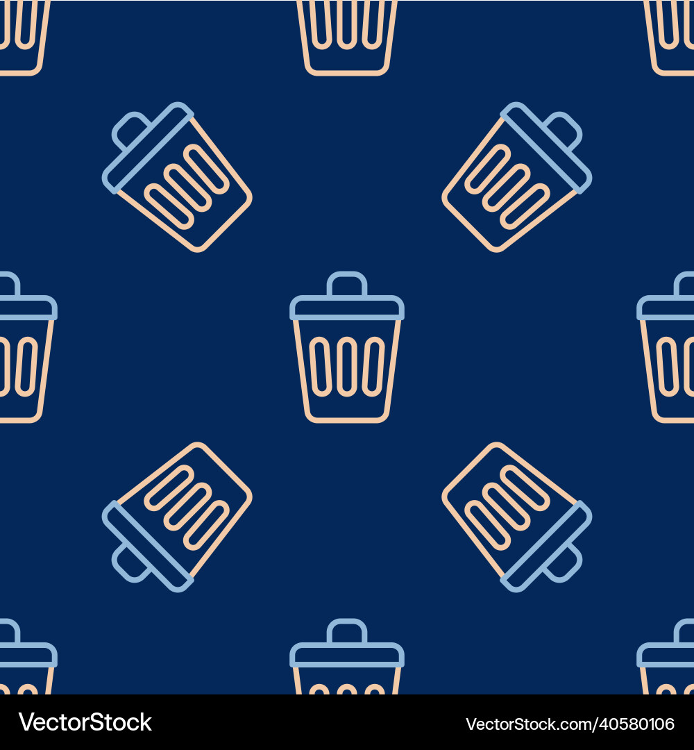 Line trash can icon isolated seamless pattern Line trash can icon isolated seamless pattern vector image
