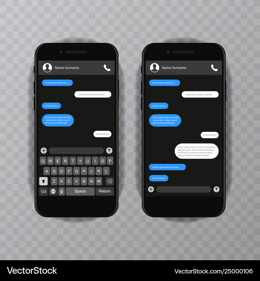 Mobile Messaging App Interface vector image
