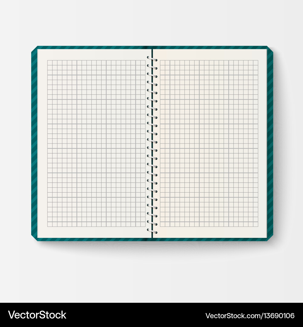 Open realistic notebook with pages diary office Open realistic notebook with pages diary office vector image