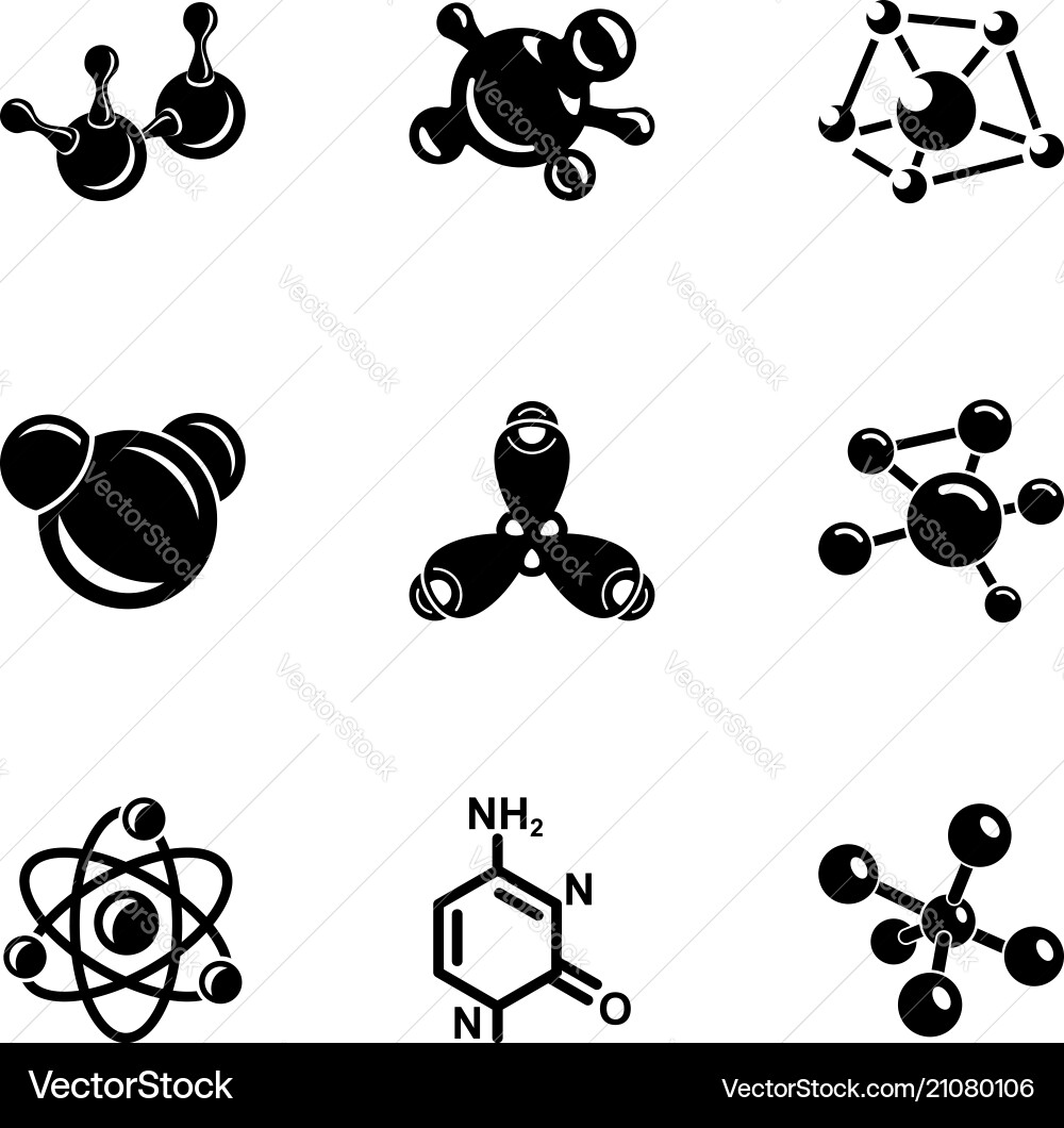 Physicist icons set simple style Physicist icons set simple style vector image
