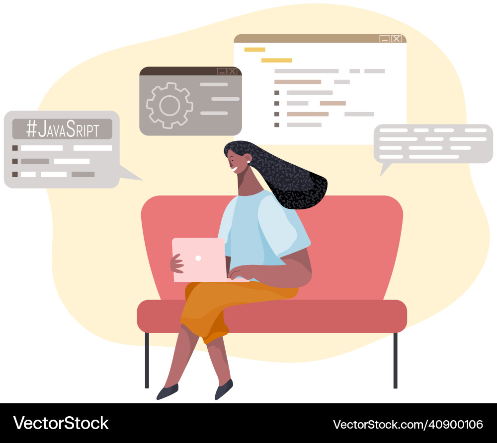 Programmer engineering and coding set Programmer engineering and coding set vector image