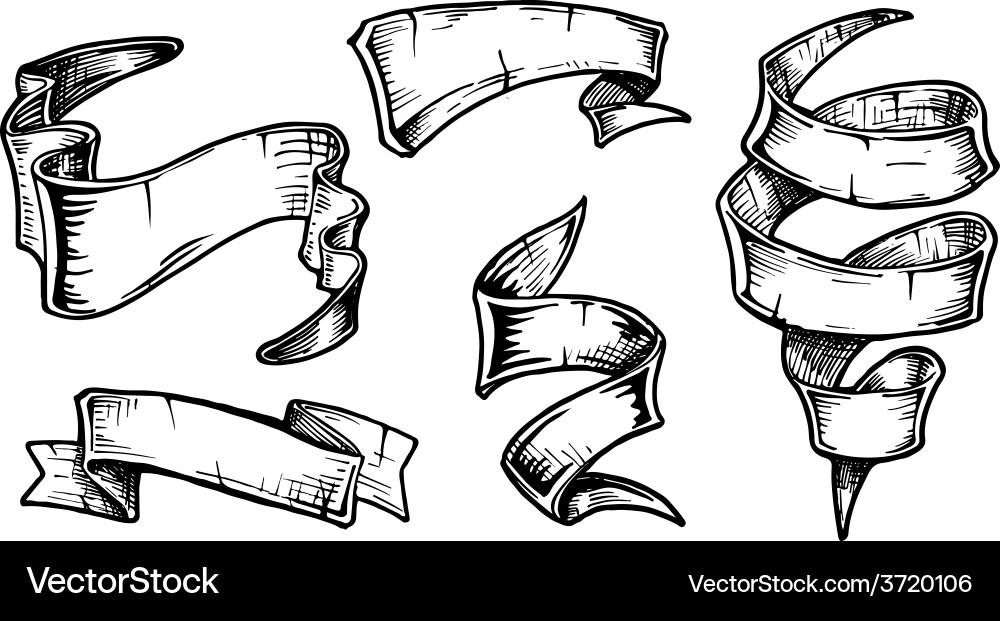 Retro Ribbon Set Royalty Free Vector Image - VectorStock