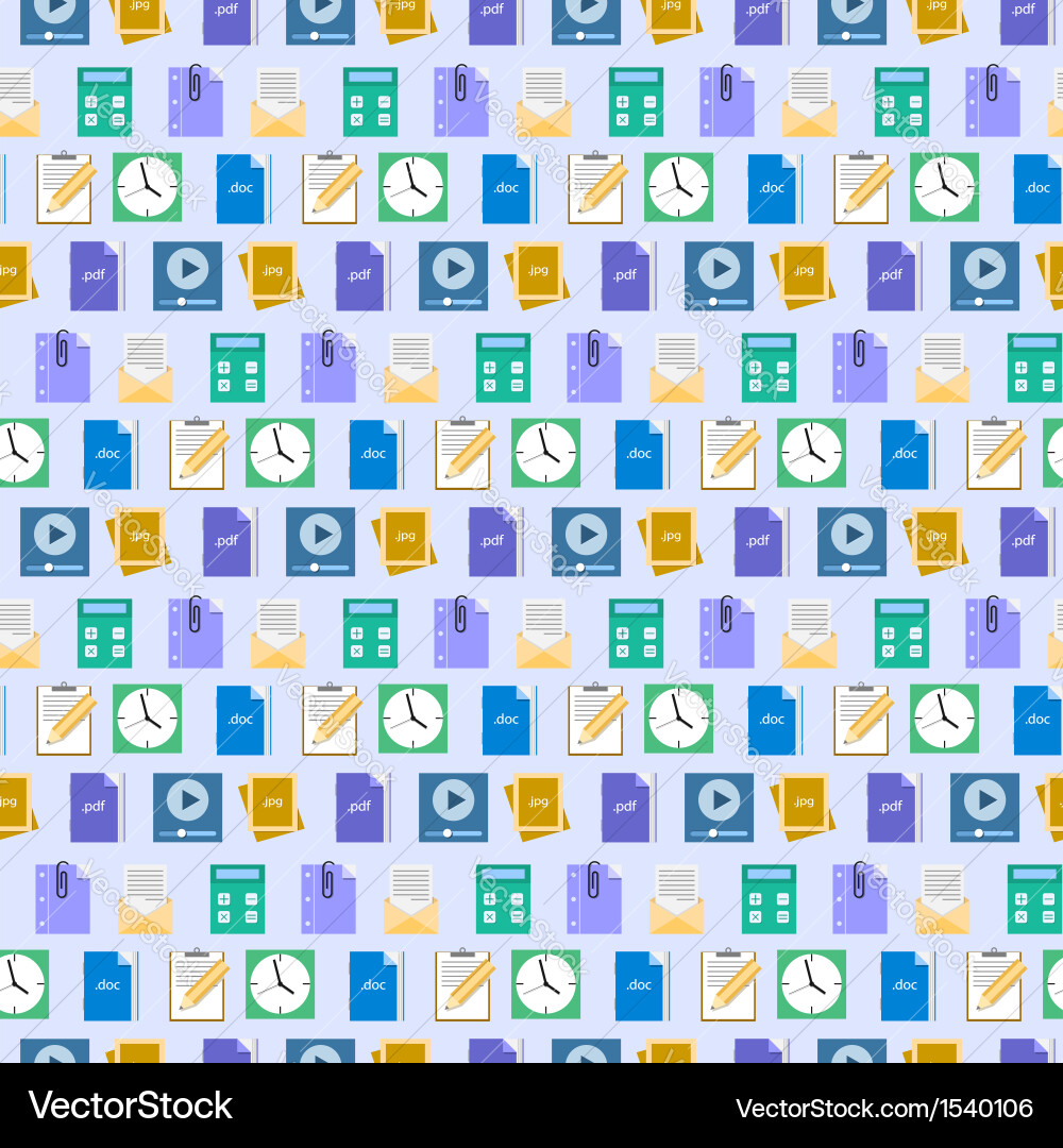 Seamless flat web icons and simbols pattern vector image