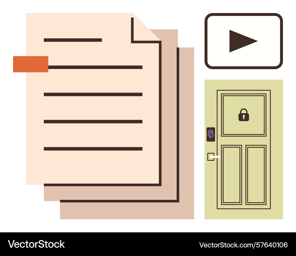 Secure document sharing with access controls vector image