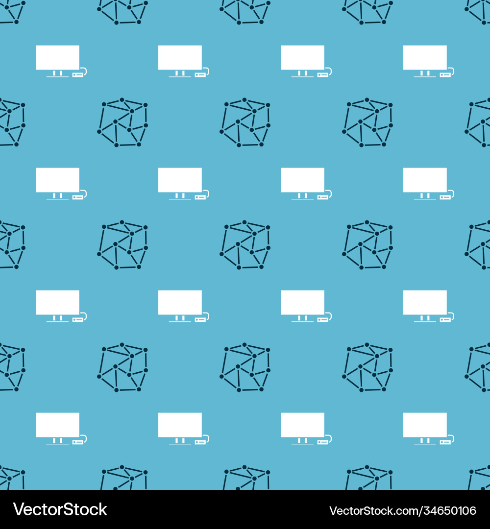 Set neural network and smart tv on seamless Set neural network and smart tv on seamless vector image