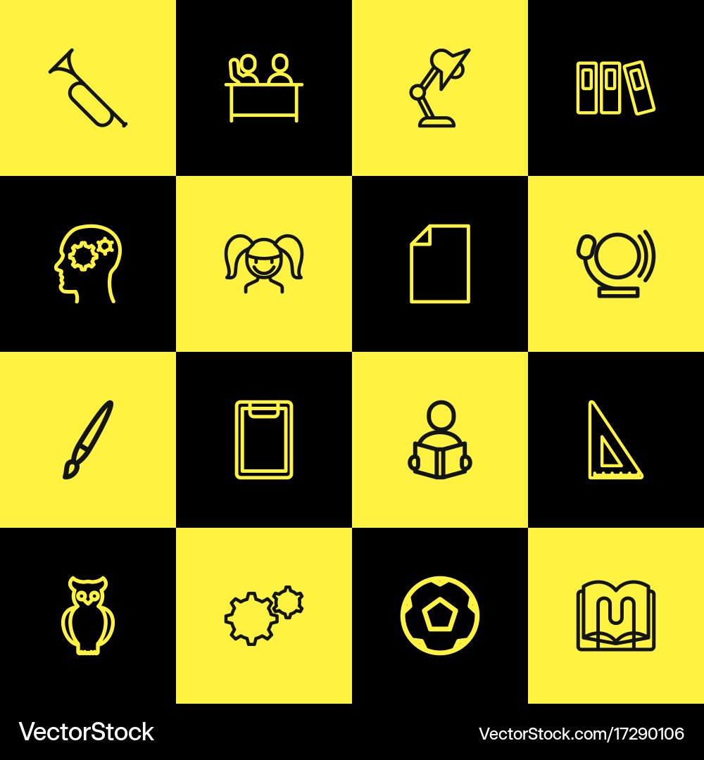 Set of 16 editable teach outline icons includes vector image