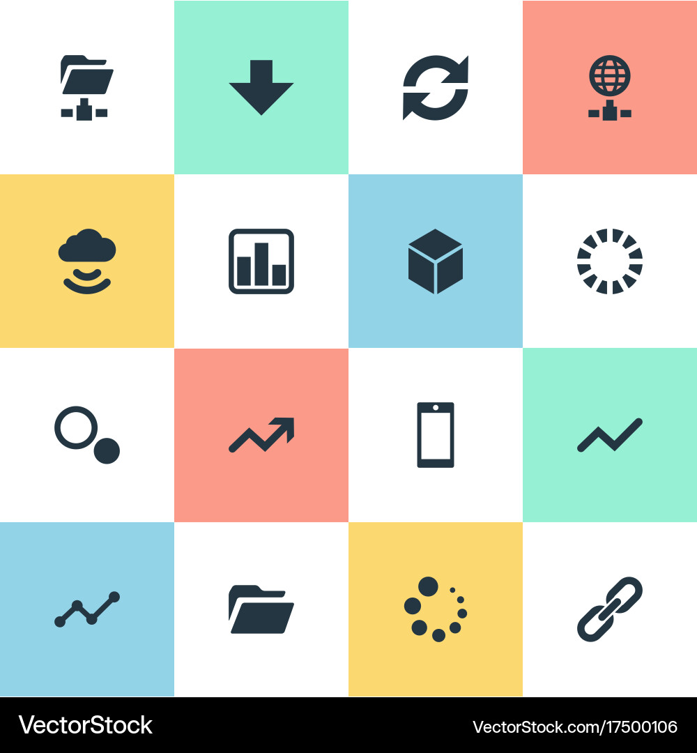 Set of simple data icons Vector Image