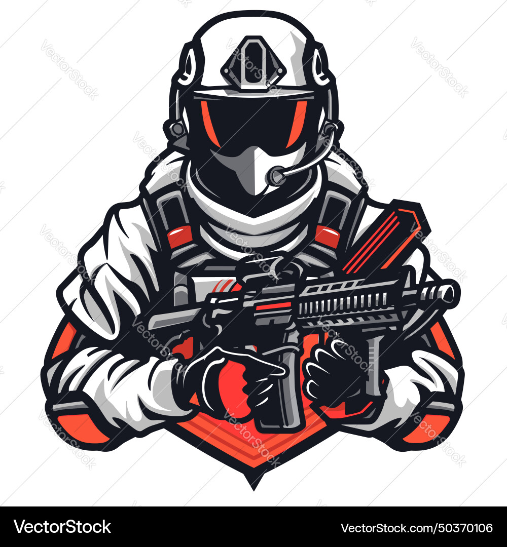 Soldier esport logotype warrior cyborg logo Soldier esport logotype warrior cyborg logo vektorbild