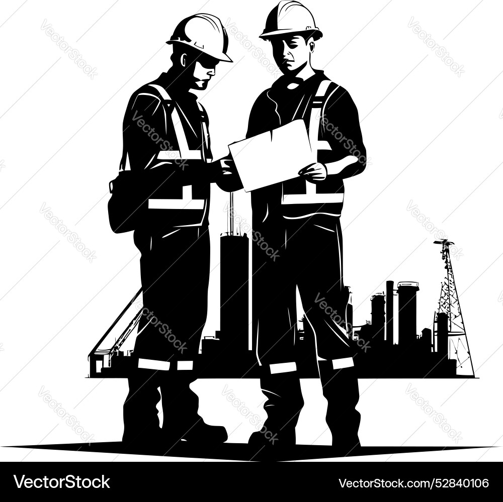 Technical teamwork engineers holding blueprint Technical teamwork engineers holding blueprint vector image