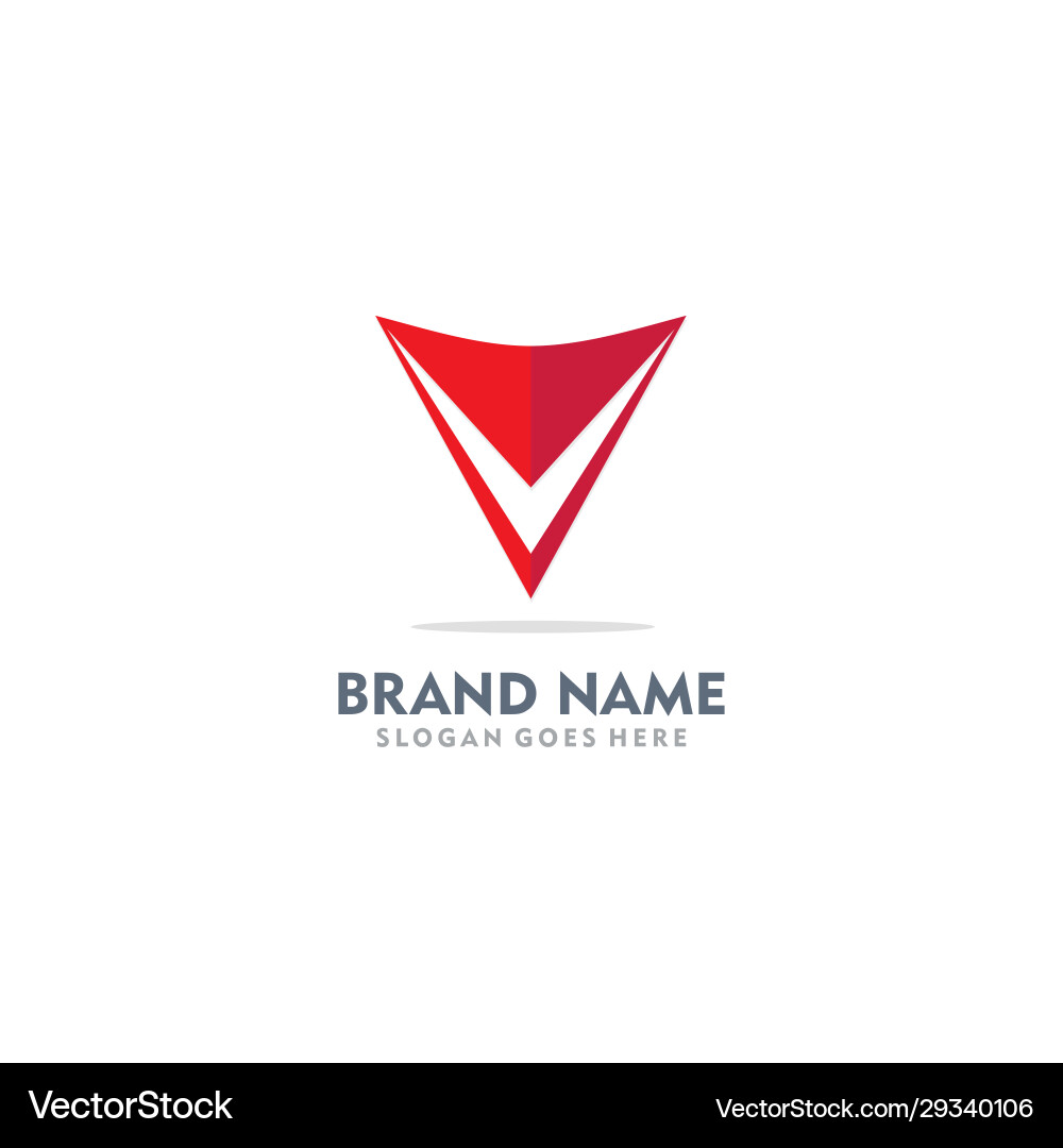 V initial triangle company logo Royalty Free Vector Image