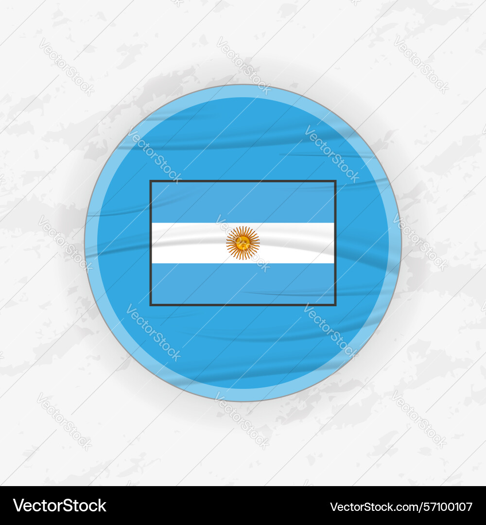Argentinian flag in a circular emblem design Vector Image