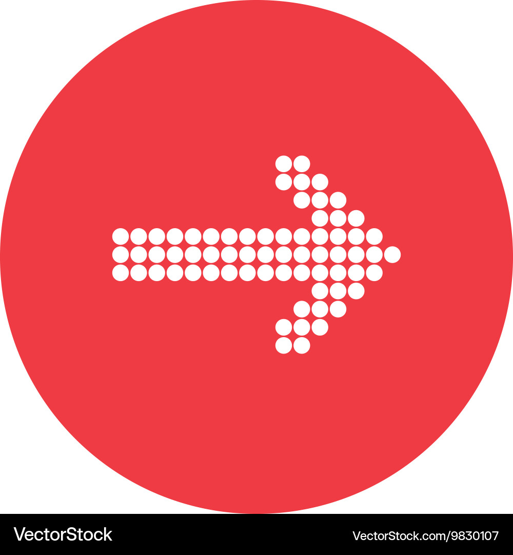 Arrow pointing right inside circle icon Vector Image