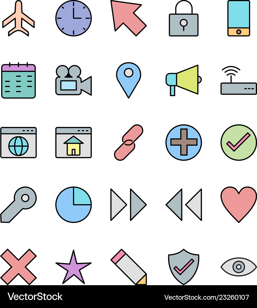 Basic ui icon set Basic ui icon set vector image