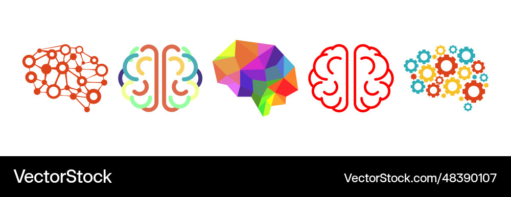 Brain icon as smart idea and solution thinking Brain icon as smart idea and solution thinking vector image