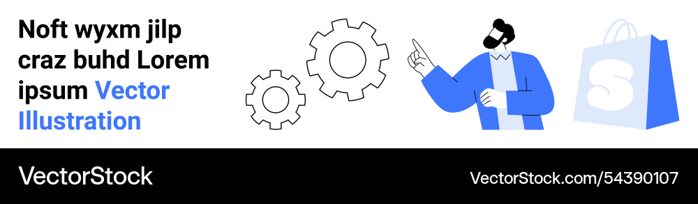 Business process automation with gears Vector Image
