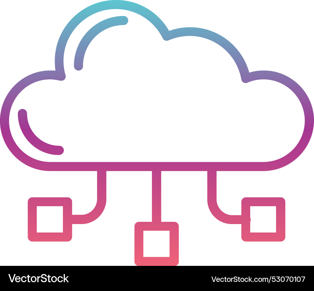 Cloud computing line gradient design vector image