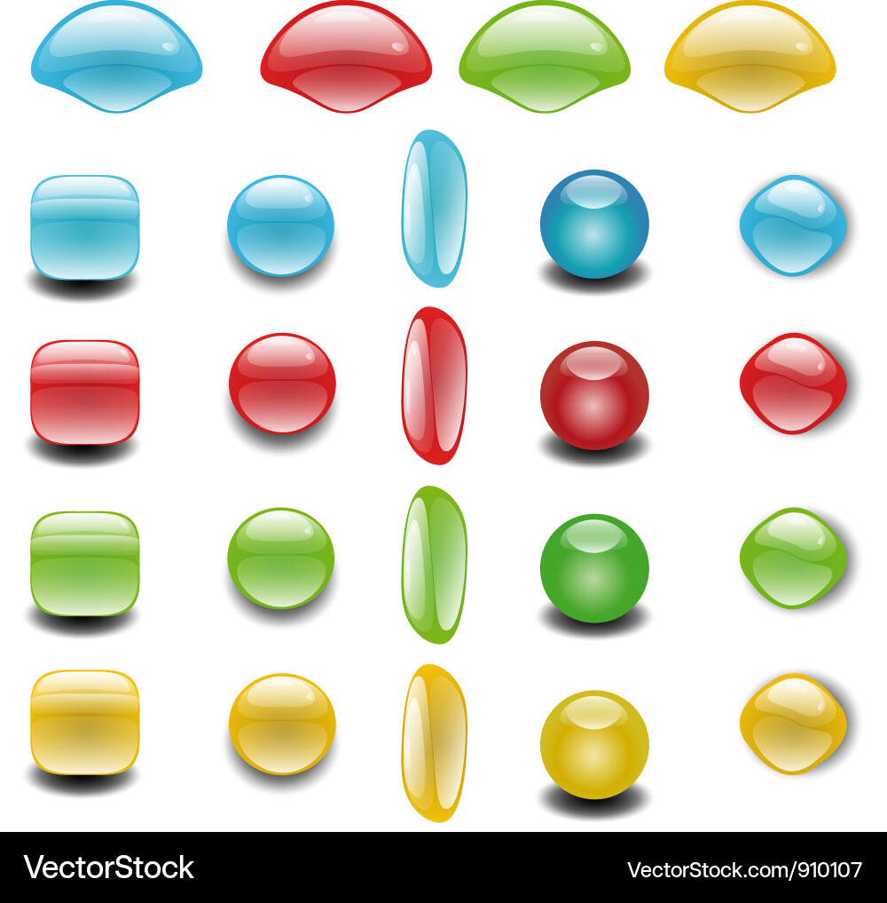 Colorful web button set vector image